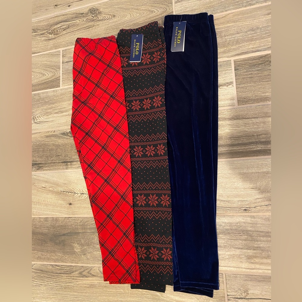 NWT Polo by Ralph Lauren girls leggings size 12-14  (Qty. 3)